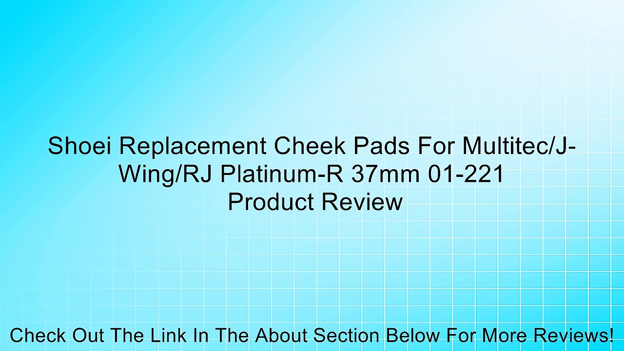 Shoei Replacement Cheek Pads For Multitec/J-Wing/RJ Platinum-R 37mm 01-221 Review