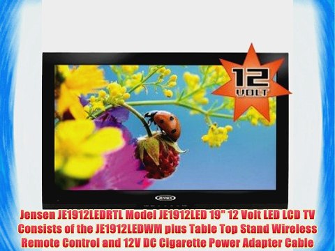 Jensen JE1912LEDRTL Model JE1912LED 19 12 Volt LED LCD TV Consists of the JE1912LEDWM and Stand