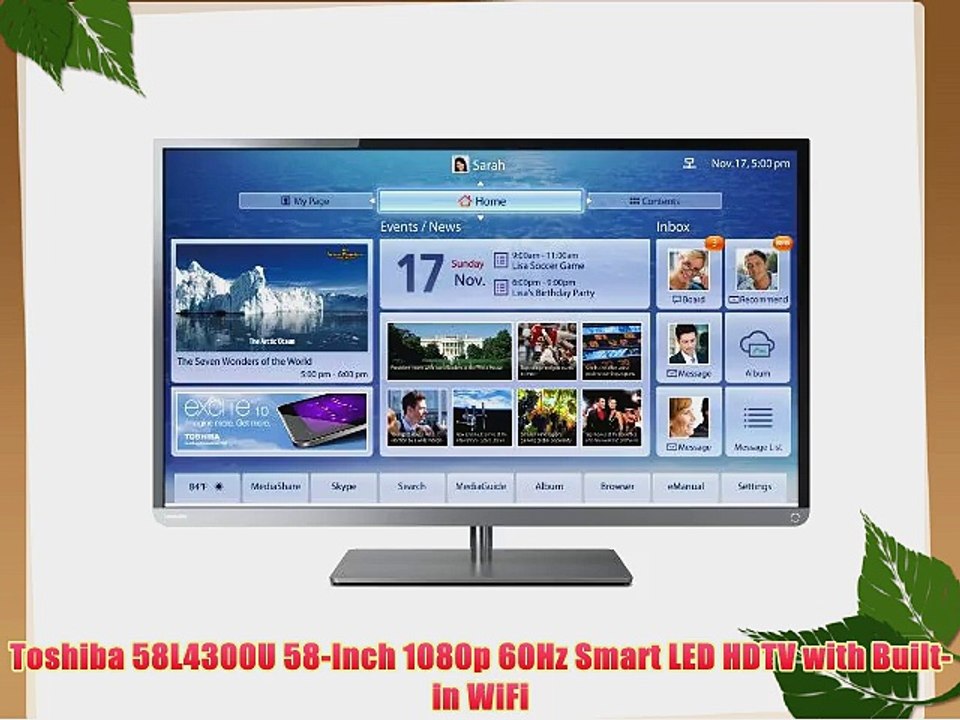Toshiba 58L4300U 58-Inch 1080p 60Hz Smart LED HDTV with Built-in WiFi