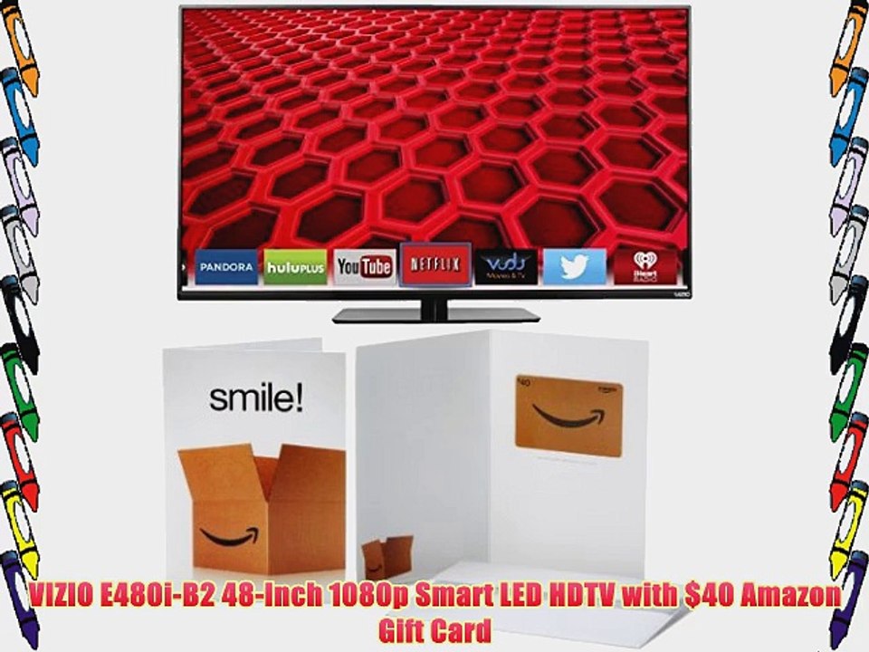 VIZIO E480i-B2 48-Inch 1080p Smart LED HDTV with $40 Amazon Gift Card