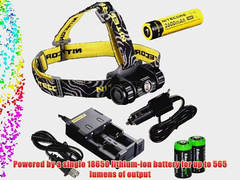 Nitecore HC50 565 Lumens CREE XM-L2 LED headlamp with Genuine Nitecore NL186 18650 2600mAh