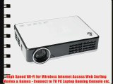 Pyle PRJAND805 HD Mini Hi-Res Smart Projector with Android CPU High Speed Wi-Fi 3D and Blu-ray