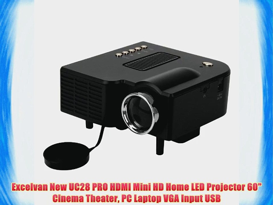 Excelvan New UC28 PRO HDMI Mini HD Home LED Projector 60 Cinema Theater PC Laptop VGA Input