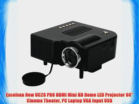 Excelvan New UC28 PRO HDMI Mini HD Home LED Projector 60 Cinema Theater PC Laptop VGA Input