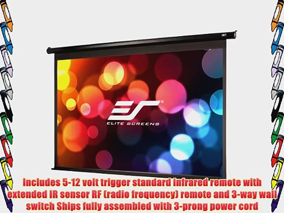 Elite Screens VMAX110UWH2 VMAX2 Electric Projector Screen (110 inch Diagonal 16:9 Ratio 54Hx96W)