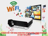 Excelvan? 2800 Lumens Wireless WIFI Internet Projector Built in Dual Core Android 4.2 OS Wireless