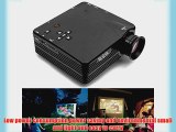 Aketek? 1080P LED Protable Projector HD PC AV VGA USB HDMI(Black)