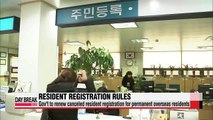 Gov't to renew canceled resident registration for permanent overseas residents
