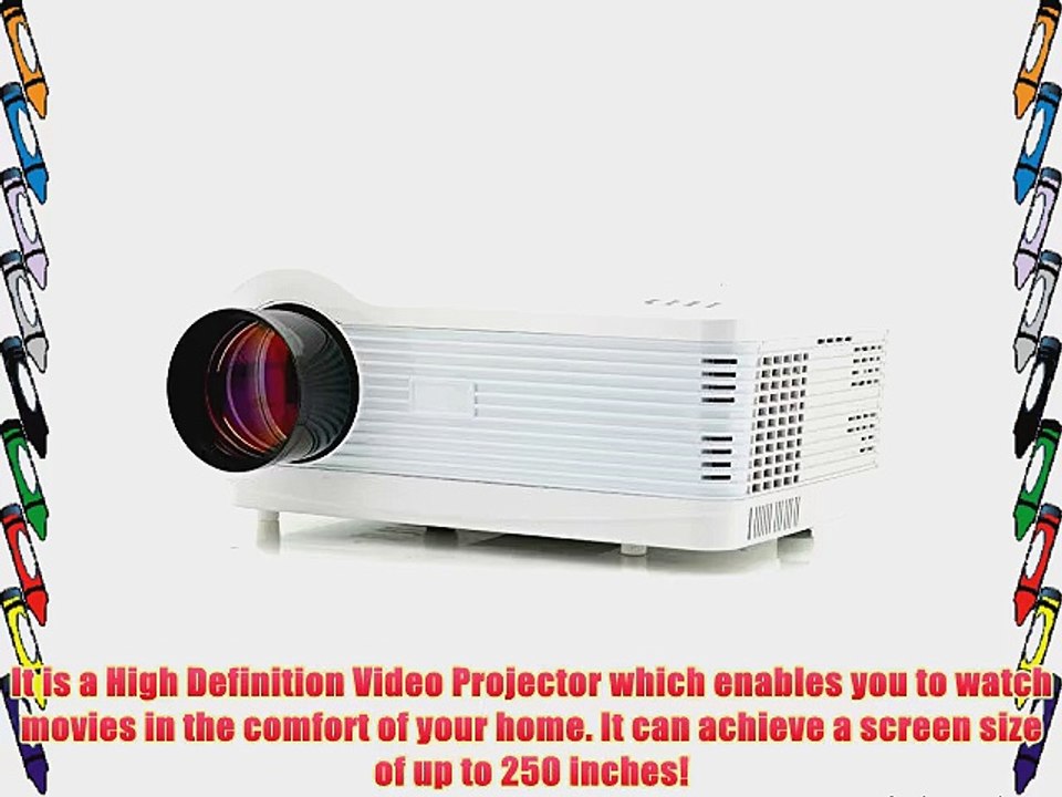 Multimedia HD 1080P LED Projector for Home Cinema by The Emperor of Gadgets? - Supports Laptop