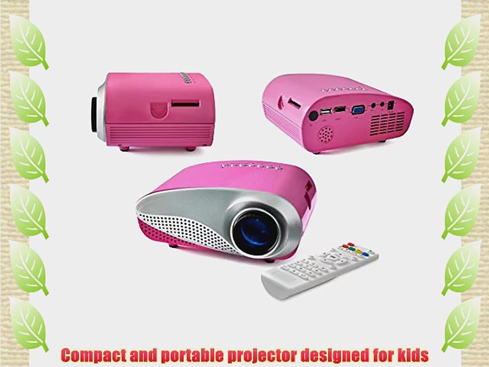 FAVI RioHD-LED-K1-P Movie and Game Projector for Kids (Pink)