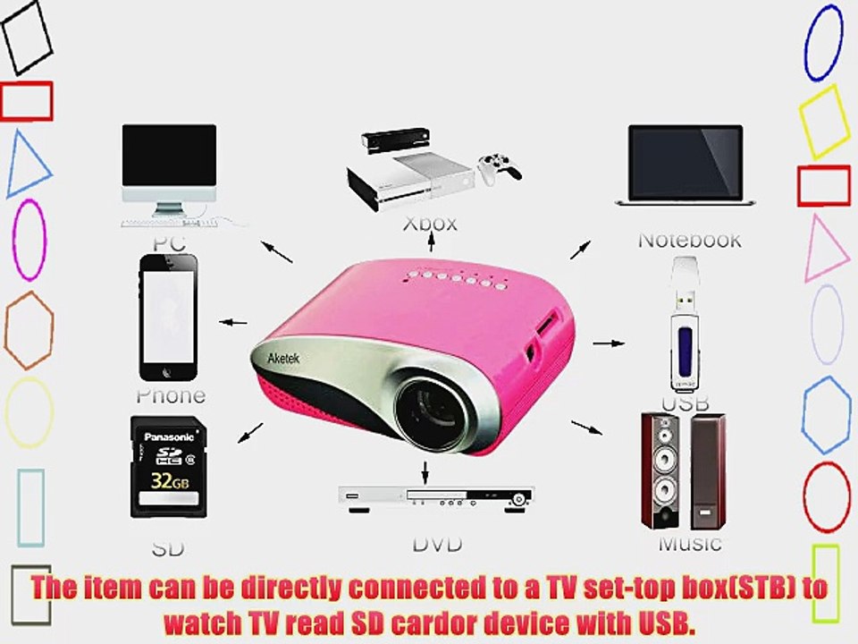 Aketek? Newest LCD Home Theater Cinema projector LED Multimedia Portable Video Pico Micro Small
