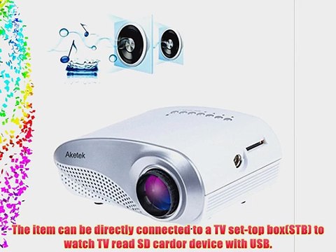 Aketek? Upgraded K10 LED Mini Portable Projector Pico Projector Cinema Theater PC