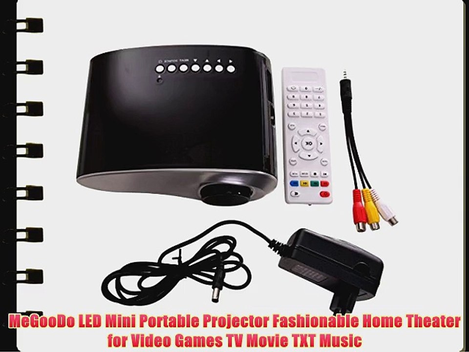 MeGooDo LED Mini Portable Projector Fashionable Home Theater for Video Games TV Movie TXT Music