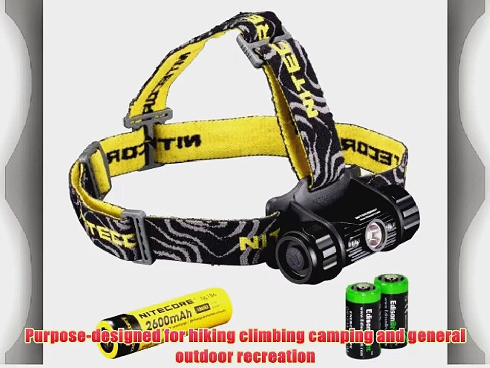 Nitecore HC50 565 Lumens CREE XM-L2 LED headlamp with Genuine Nitecore NL186 18650 2600mAh
