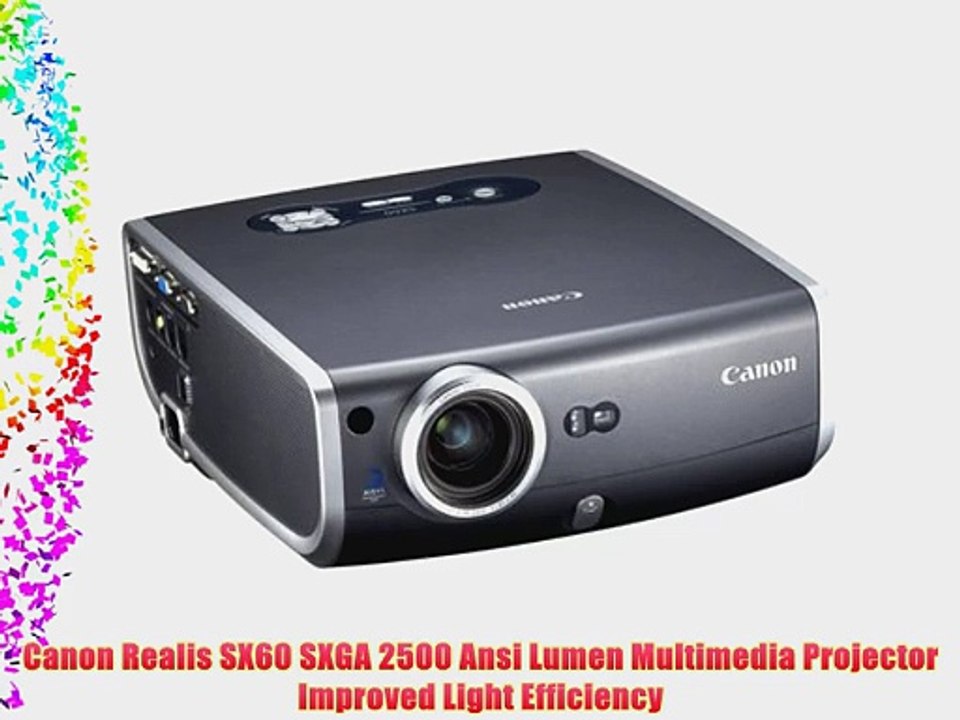 Canon Realis SX60 SXGA 2500 Ansi Lumen Multimedia Projector Improved Light Efficiency