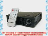 APAC SHOWMX HD-5 Micro LED Projector WXGA HD 720p 500 Lumens Portable HDMI USB Multimedia DLP