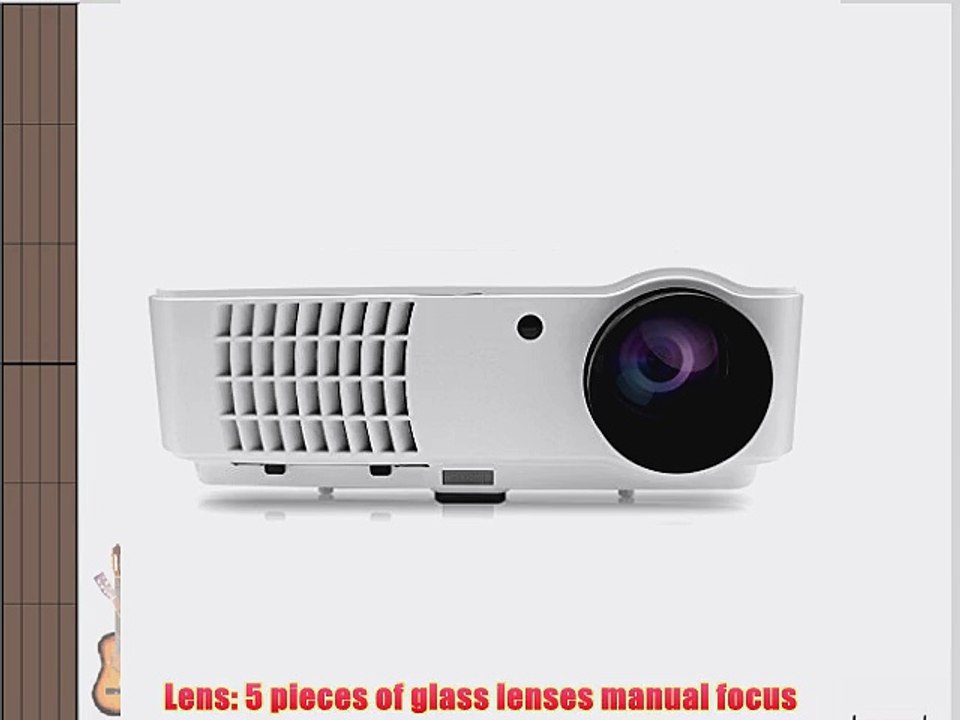 Excelvan RD-804 LCD Home Cinema Theater 1024 x 768 Support 1080P 2600 Lumens HDMI/VGA/AV/USB/TV/YPbPr