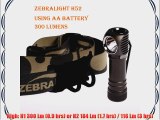 Zebralight H52 Headlamp Cool White - 300 Lumens - use AA battery