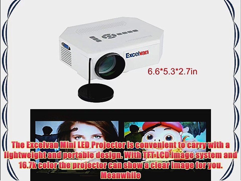 Excelvan UC30 Mini Portable Multimedia Projector Home Theater Video Games Gaming Halloween