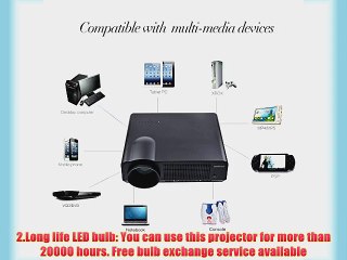 DBPOWER LED 86 Video Projector 1080P 1280 * 768 2800 Lumens 2 * USB 2 * HDMI VGA Ypbpr Multimedia