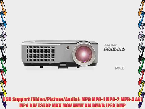 Pyle PRJD902 Widescreen LED Projector with up to 140-Inch Viewing Screen Built-In Speakers