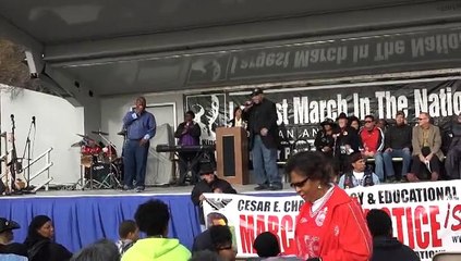 Pumping It Up as the MLK March begins on San Antonio 2015