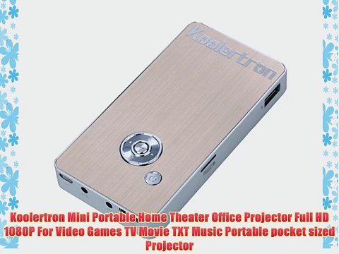 Koolertron Mini Portable Home Theater Office Projector Full HD 1080P For Video Games TV Movie
