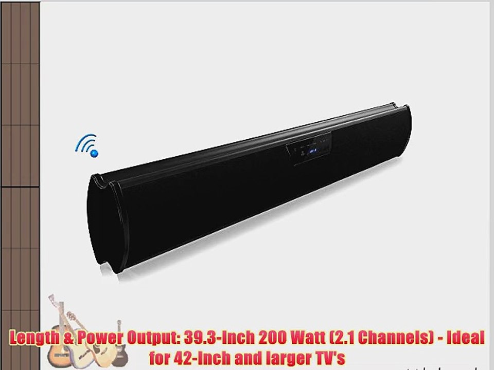 Pyle PSBV320BT Bluetooth Digital Soundbar Speaker System with FM Radio and Remote Control