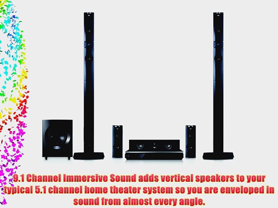 LG BH9431PW 1460W 3D Blu-Ray Theater System with Smart TV Sound Wireless Rear Speakers Tall