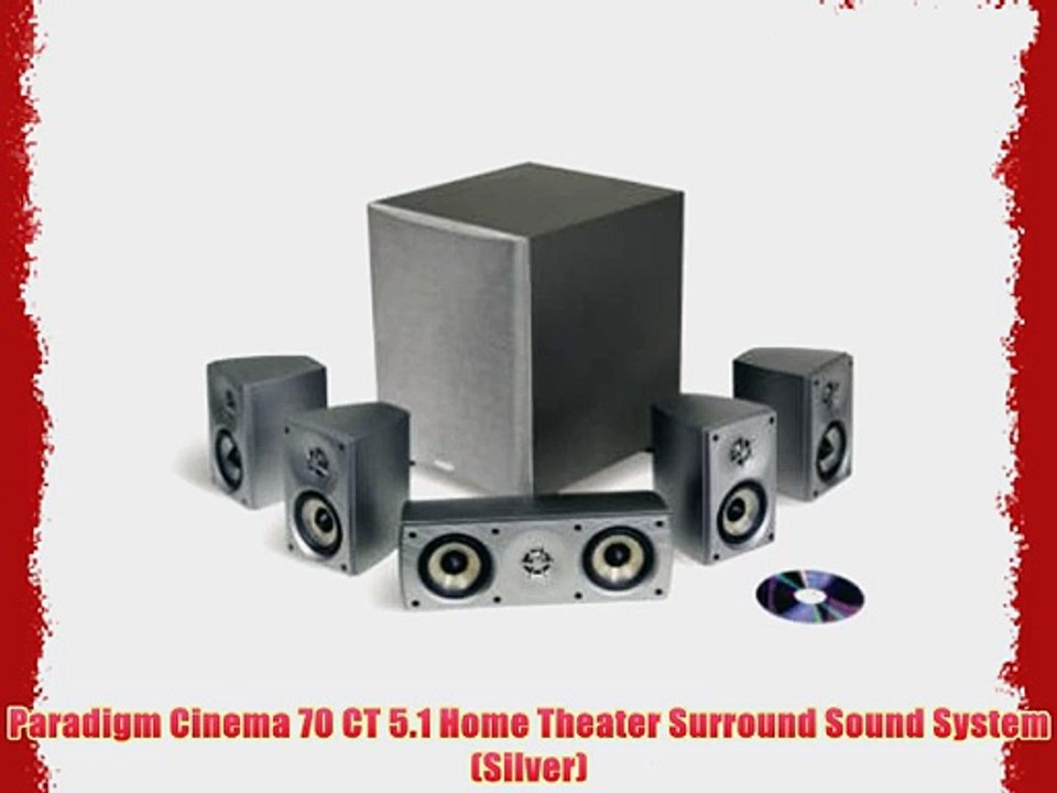 Paradigm Cinema 70 CT 5.1 Home Theater Surround Sound System (Silver)