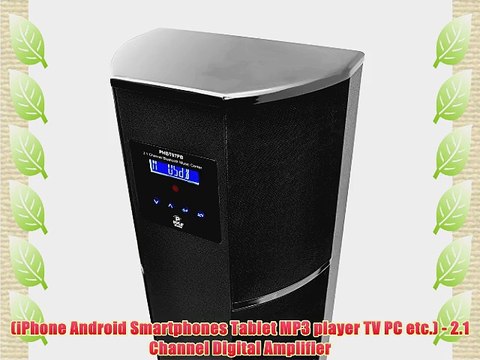 Pyle PHBT97PB 600-Watt 2.1-Channel Bluetooth Digital Home Theater Sound Tower with FM Radio