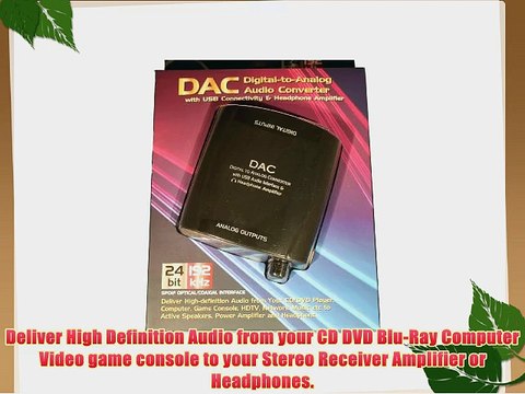 Digital to Analog Audio Converter with USB and Headphone Amplifier