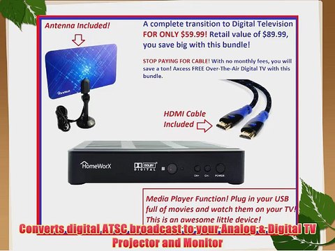 Mediasonic HW180STB HomeWorx HDTV Digital Converter Box with HDMI and USB playback Digital