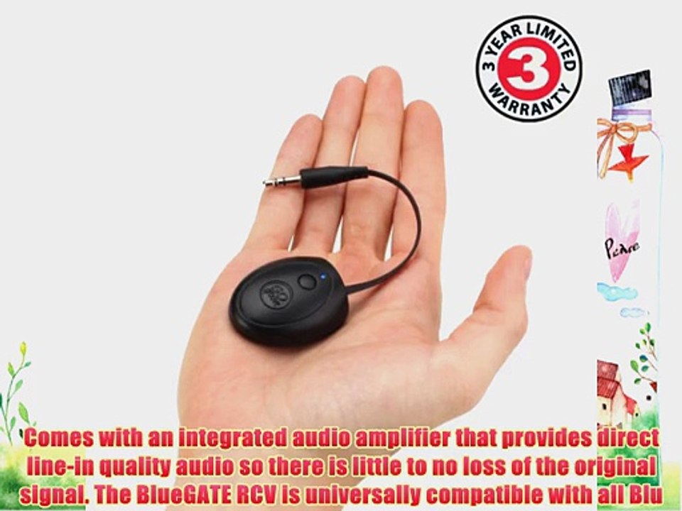 GOgroove BlueGATE RCV Bluetooth Audio Receiver with 15-hour Runtime for Home Stereo  Portable