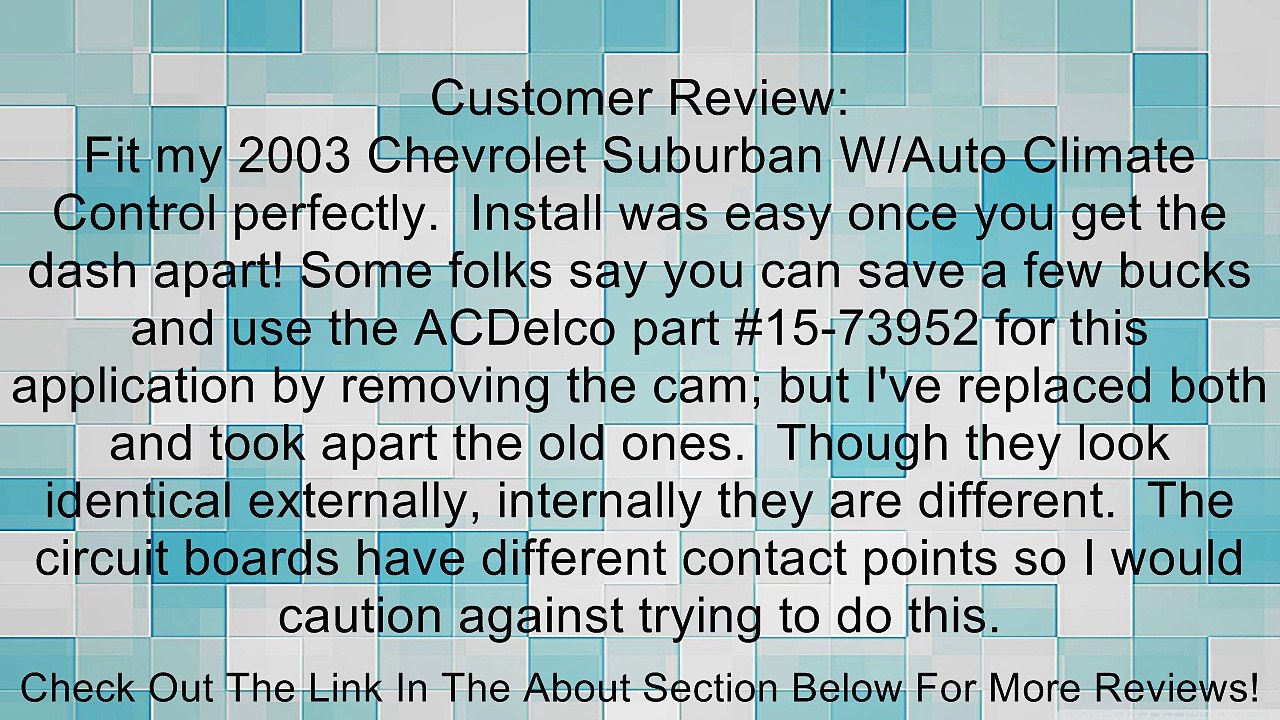 ACDelco 15-72971 GM Original Equipment Temperature Mode Valve Actuator Assembly Review