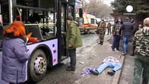 کشته شدن ۱۳ نفر در بمب باران یک اتوبوس در دونتسک اوکراین