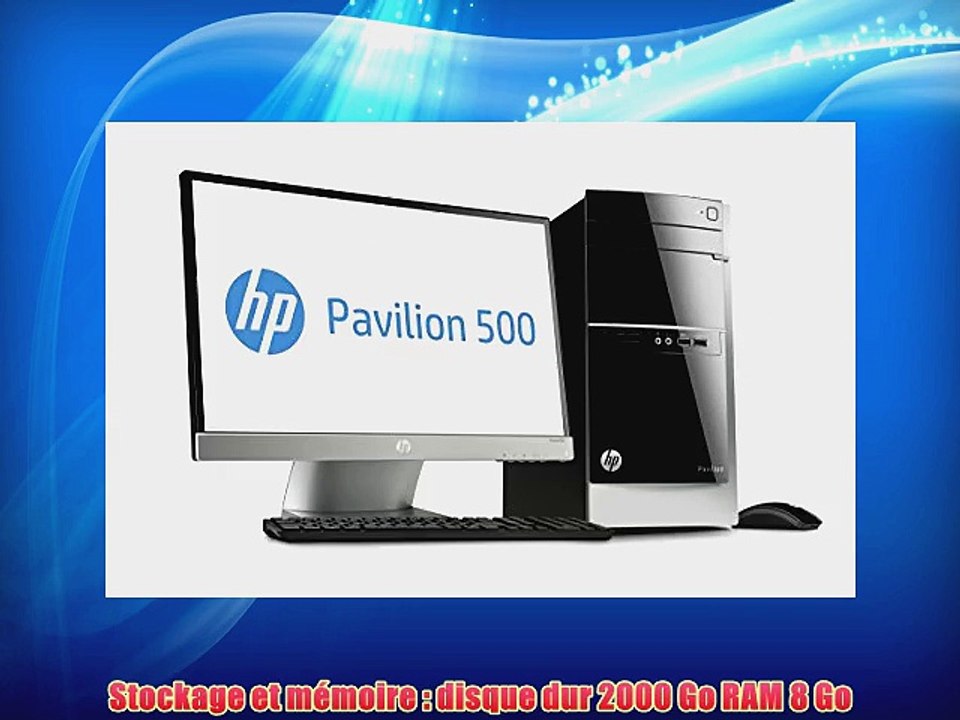 HP Pavilion  500-375nfm Ordinateur de bureau   ?cran 23 Noir (Intel Core i5 8 Go de RAM disque
