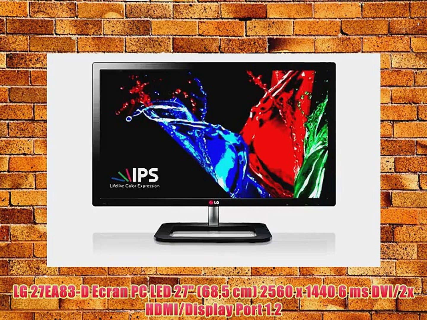 ⁣LG 27EA83-D Ecran PC LED 27 (685 cm) 2560 x 1440 6 ms DVI/2x HDMI/Display Port 1.2