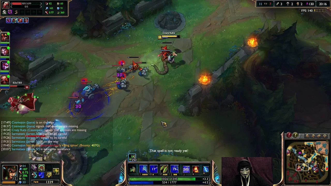 Crazy Kata @ Mid with 1200 AP Cassiopeia - LoL