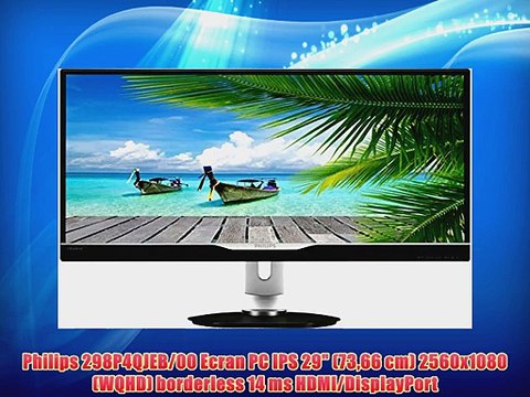 Philips 298P4QJEB/00 Ecran PC IPS 29 (7366 cm) 2560x1080 (WQHD) borderless 14 ms HDMI/DisplayPort