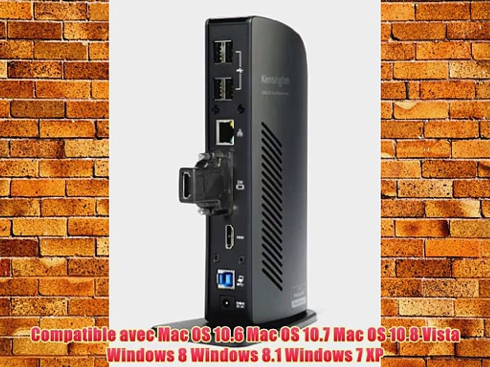 Kensington K33972EU Station d'accueil Dual USB 3.0 pour Ordinateur portable Noir - 1 port DVI