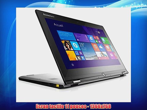 Lenovo Yoga 2 11 PC Portable Hybride Tactile 11 Noir (Intel Pentium 4 Go de RAM disque dur