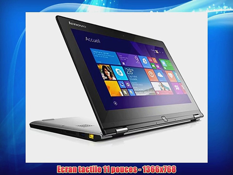 Lenovo Yoga 2 11 PC Portable Hybride Tactile 11 Noir (Intel Pentium 4 Go de RAM disque dur