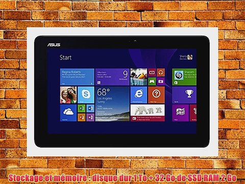 Asus Transformer Book T200TA-CP022H PC portable Hybride Tactile 116 Noir/Argent (Intel Atom