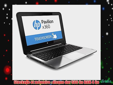 HP Pavilion x360 11-n088nf PC portable tactile avec DataPass 116 Argent (Intel Celeron 4 Go