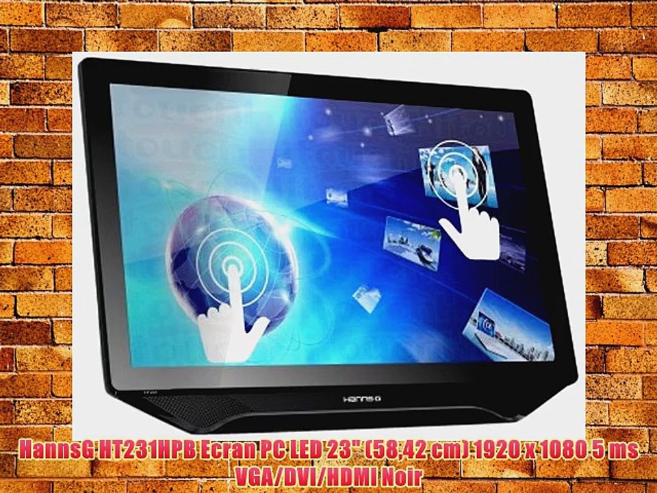 HannsG HT231HPB Ecran PC LED 23 (5842 cm) 1920 x 1080 5 ms VGA/DVI/HDMI Noir