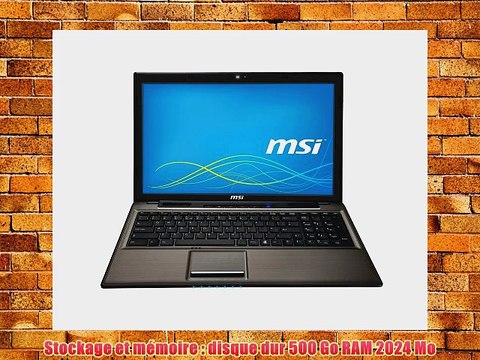 MSI CR61 2M-287XFR Ordinateur Portable 156 (3962 cm) Intel Celeron 2950M 2 GHz 500 Go 2024