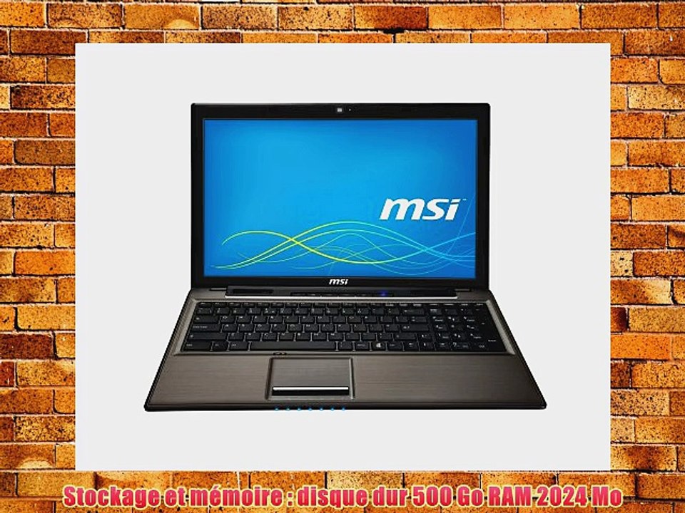 MSI CR61 2M-287XFR Ordinateur Portable 156 (3962 cm) Intel Celeron 2950M 2 GHz 500 Go 2024