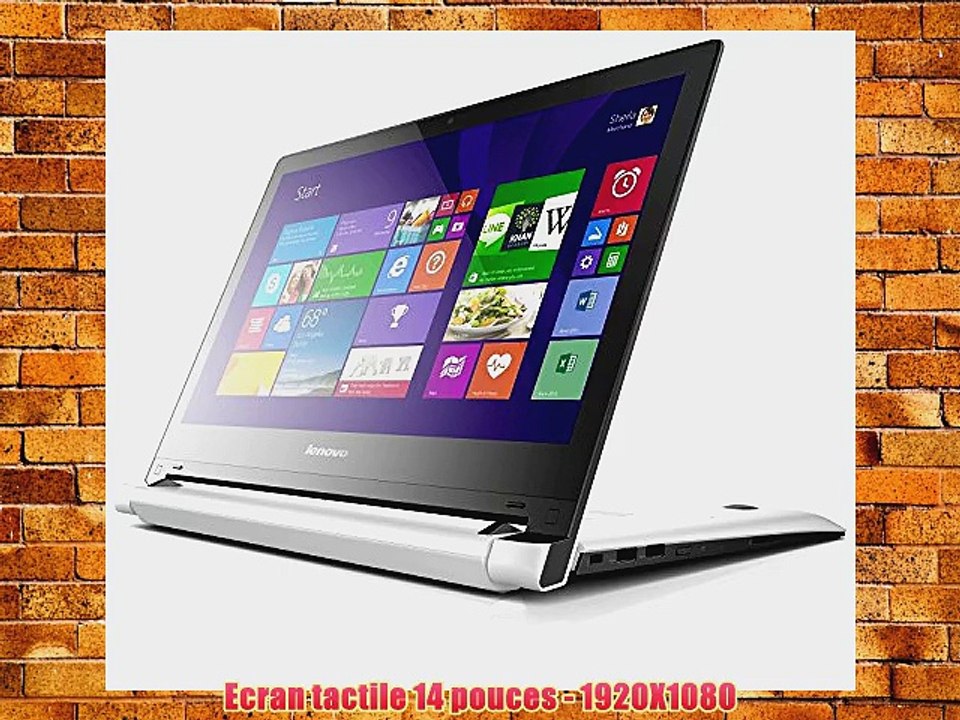 Lenovo Flex 2 14 Ordinateur portable tactile 14  Blanc (Intel Core i3  Disque Dur 1 To 4 Go