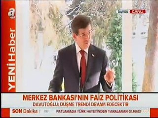 Başbakan Ahmet Davutoğlu, Davos'ta Basın Toplantısında Konuşuyor